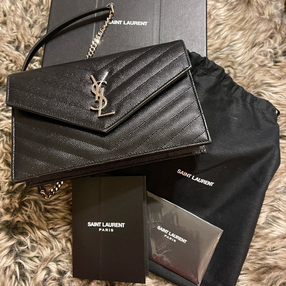 Yves Saint Laurent Bags Authentic Ysl Envelope Chain Wallet Poshmark